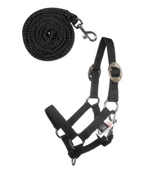 HKM Head Collar and Lead Rope -Hobby Horsing Basic- #colour_black