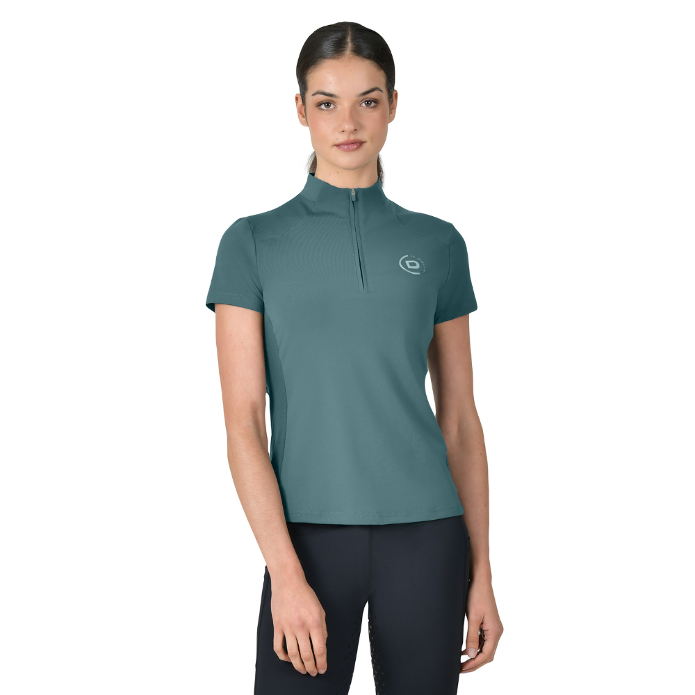 Dublin Ladies 1/4 Zip Breathable Short Sleeve Top #colour_washed-teal