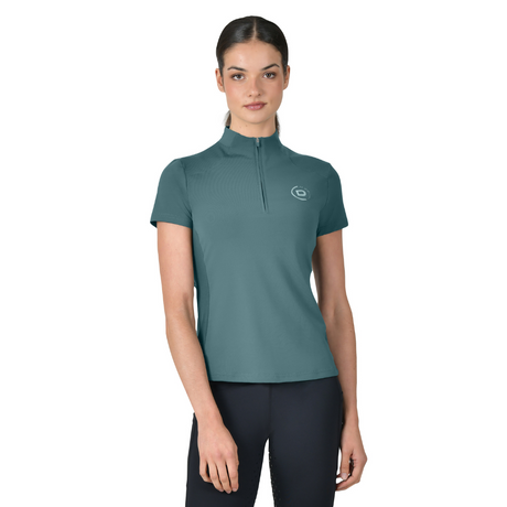 Dublin Ladies 1/4 Zip Breathable Short Sleeve Top #colour_washed-teal