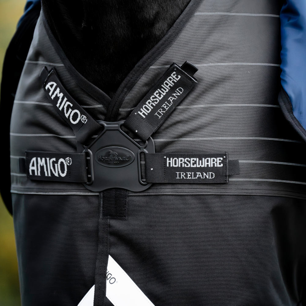 Horseware Ireland Amigo 1200D FieldSafe Reflectech Plus 100g Turnout Rug #colour_black-reflective-black