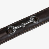 Equestro Leather Belt With Snaffle Bits #colour_brown-silver