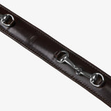 Equestro Leather Belt With Snaffle Bits #colour_brown-silver