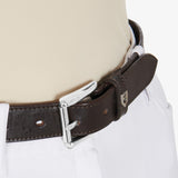 Equestro Leather Belt With Snaffle Bits #colour_brown-silver