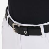 Equestro Leather Belt With Snaffle Bits #colour_black-silver