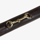 Equestro Leather Belt With Snaffle Bits #colour_brown-gold
