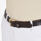 Equestro Leather Belt With Snaffle Bits #colour_brown-gold
