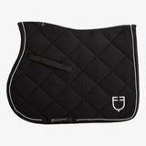 Equestro Pony Jumping Saddle Pad In Cotton With Logo #colour_black