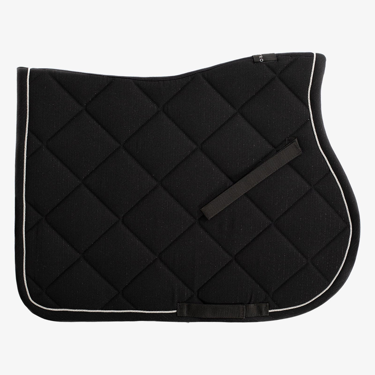 Equestro Pony Jumping Saddle Pad In Cotton With Logo #colour_black