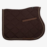 Equestro Pony Jumping Saddle Pad In Cotton With Logo #colour_brown