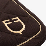 Equestro Pony Jumping Saddle Pad In Cotton With Logo #colour_brown