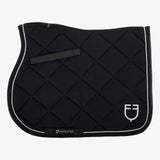 Equestro Pony Jumping Saddle Pad In Cotton With Logo #colour_blue