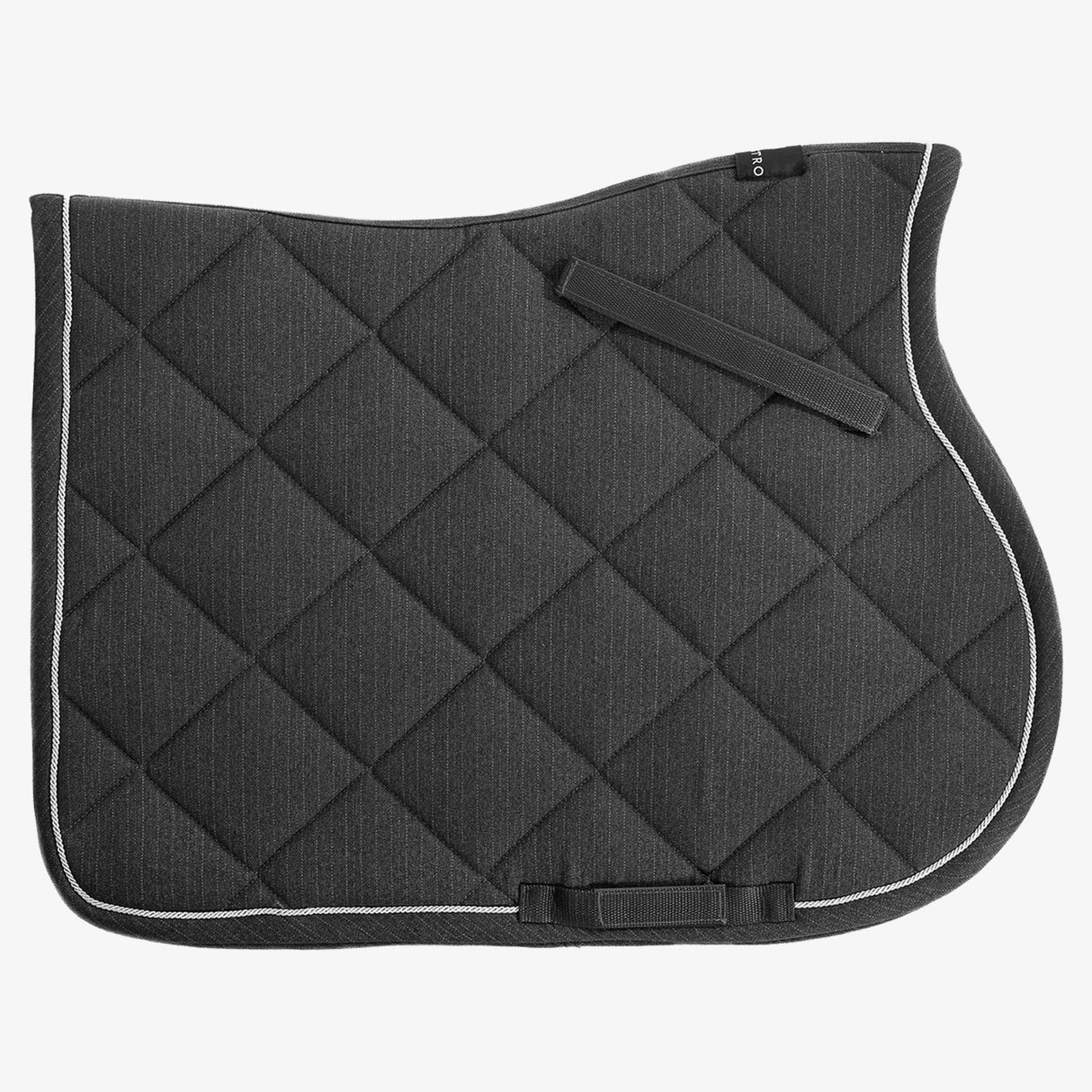 Equestro Pony Jumping Saddle Pad In Cotton With Logo #colour_grey