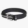 Equestro Leather Belt With Silver Clincher #colour_black-silver