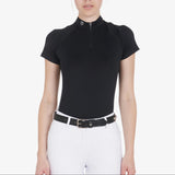 Equestro Leather Belt With Silver Clincher #colour_black-silver