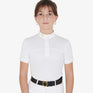 Equestro Girls' Slim Fit Competition Polo Shirt With Perforated Fabric #colour_white