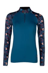 HKM Ladies Functional Shirt -Essentials Flower #colour_petrol