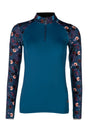 HKM Ladies Functional Shirt -Essentials Flower #colour_petrol