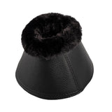 Acavallo Bell Boots Faux Sheepskin & Hook-And-Loop Closure #colour_black