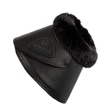 Acavallo Bell Boots Faux Sheepskin & Hook-And-Loop Closure #colour_black