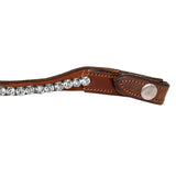 Acavallo Browband Calfskin & Round Crystals #colour_cognac-transparent