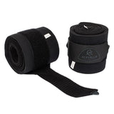 Acavallo Elasticated Exercise Bandages Fleece #colour_black