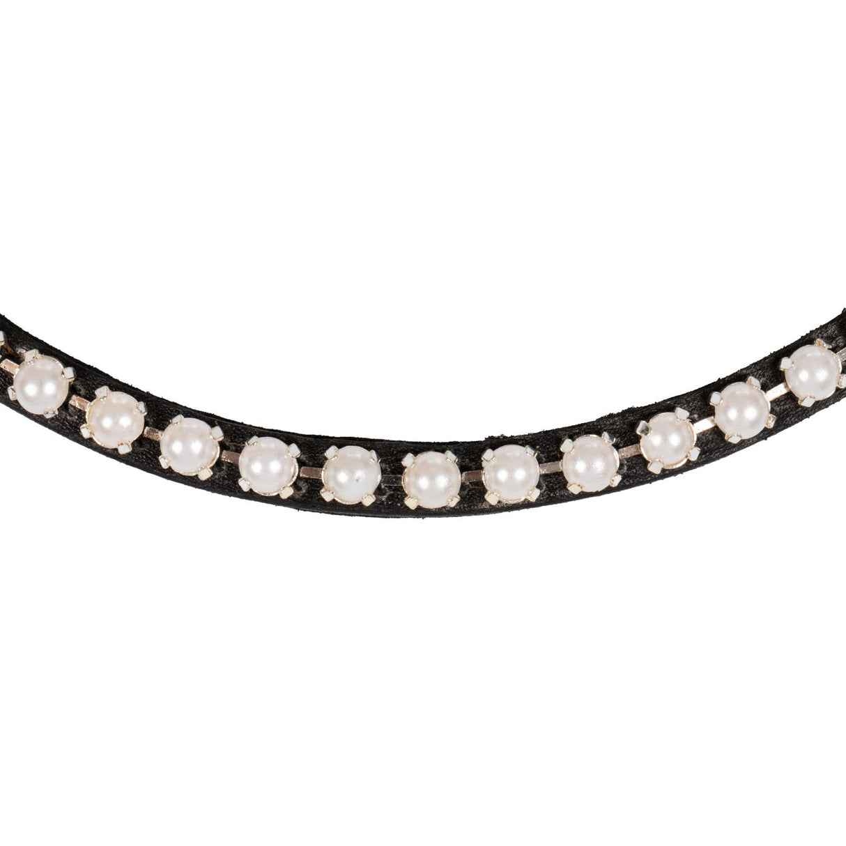 Acavallo Browband Calfskin & Pearls #colour_black-white