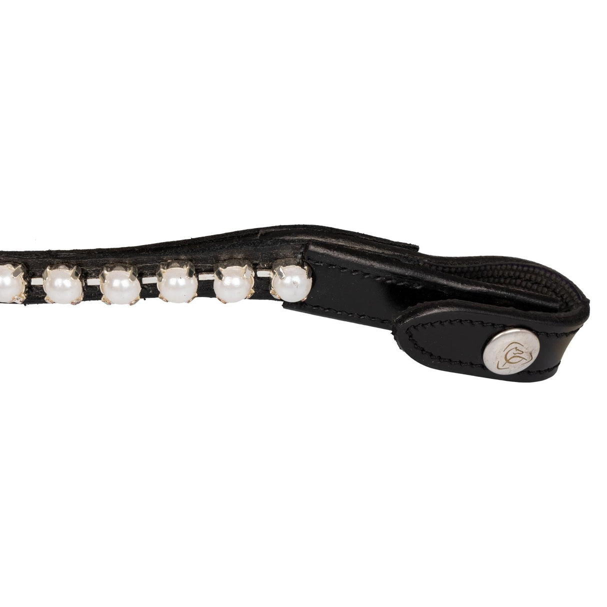 Acavallo Browband Calfskin & Pearls #colour_black-white