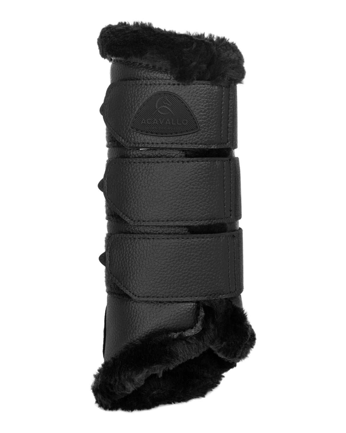 Acavallo Hind Brushing Boots Faux Leather & Faux Sheepskin #colour_black