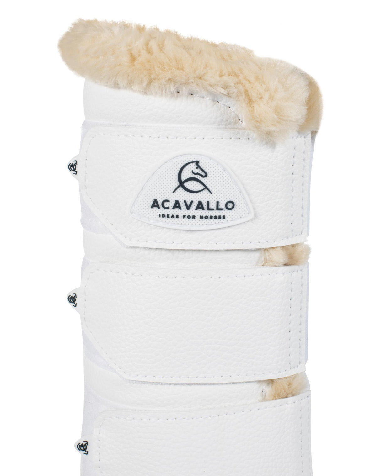 Acavallo Hind Brushing Boots Faux Leather & Faux Sheepskin #colour_white