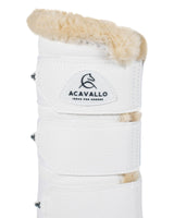 Acavallo Hind Brushing Boots Faux Leather & Faux Sheepskin #colour_white