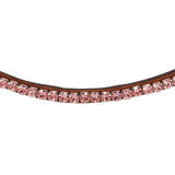 Acavallo Browband Calfskin & Round Crystals #colour_cognac-pink