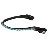 Acavallo Browband Calfskin & Round Crystals #colour_black-blue