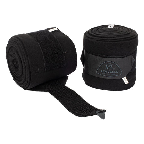 Acavallo Fleece Exercise Bandages Hook-And-Loop Closure Fastening #colour_black