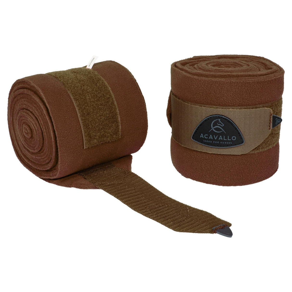 Acavallo Fleece Exercise Bandages Hook-And-Loop Closure Fastening #colour_brown