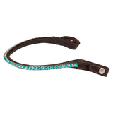 Acavallo Browband Calfskin & Round Crystals #colour_brown-blue
