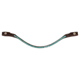 Acavallo Browband Calfskin & Round Crystals #colour_brown-blue