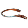 Acavallo Browband Calfskin & Round Crystals #colour_cognac-blue