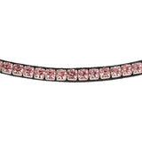 Acavallo Browband Calfskin & Round Crystals #colour_black-pink