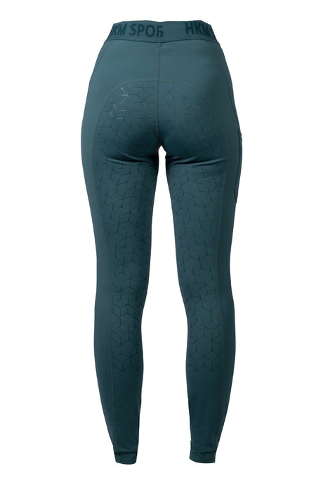 HKM Children's Silicone Full Seat Riding Leggings -Tabea- #colour_petrol