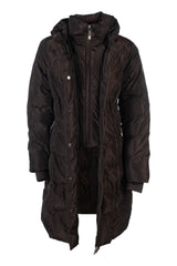 HKM Ladies Quilted Coat -Livigno- #colour_dark-brown