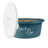 Waldhausen XL Feeding Bowl "I Like Food. A Lot." With Lid #colour_petrol-blue