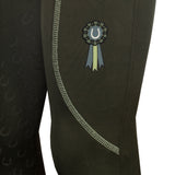 HKM Children's Silicone Full Seat Riding Tigths -Claire- #colour_grey-green