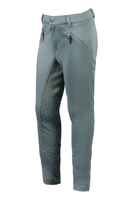 HKM Children's Silicone Full Seat Riding Breeches -Mia- #colour_sage
