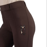 HKM Children's Silicone Full Seat Riding Leggings -Mia- #colour_dark-brown
