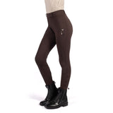 HKM Children's Silicone Full Seat Riding Leggings -Mia- #colour_dark-brown
