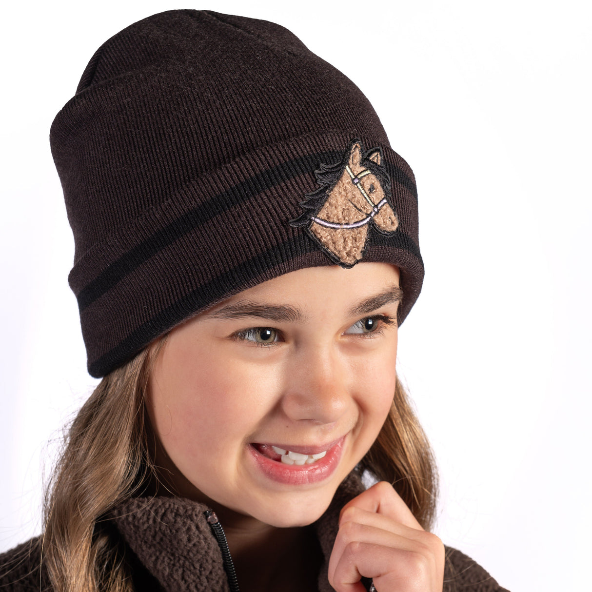 HKM Children's Beanie -Mia- #colour_dark-brown