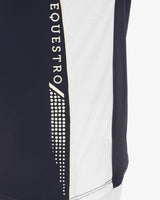 Equestro Men's Slim Fit Polo Shirt In Technical Fabric With Piping #colour_blue-white