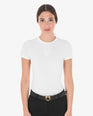 Equestro Women's Basic T-Shirt With Tone-On-Tone Logo #colour_white