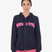 Equestro Women's Hoodie With Zip And Sponge Lettering #colour_blue-fucsia