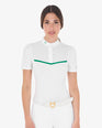 Equestro Women's Slim Fit Competition Polo Shirt With Chest Perforated Inserts
